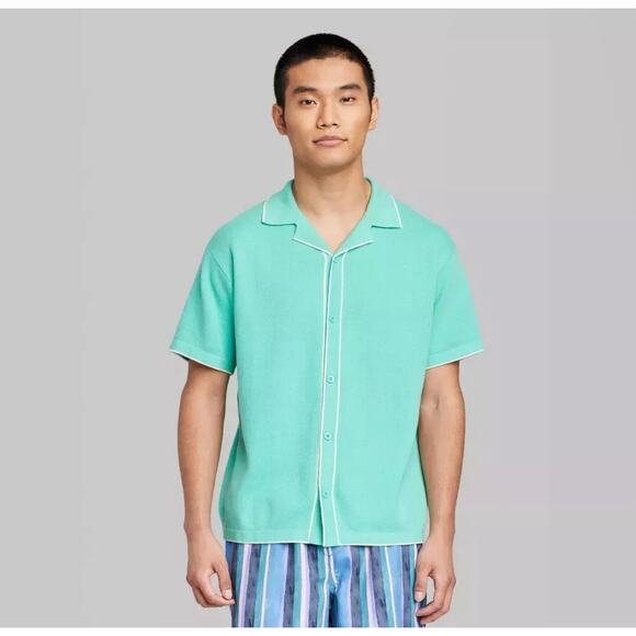 Men's Short Sleeve Polo Shirt - Original Use Turquoise Green S - Picture 1 of 5
